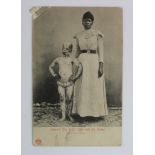 Medical. Leopard skin kaffir child, German South West Africa postcard, mailed 1905 with stamp neatly
