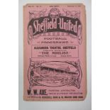 Sheffield United v Manchester City played 11/2/1911, Division 1. Programme