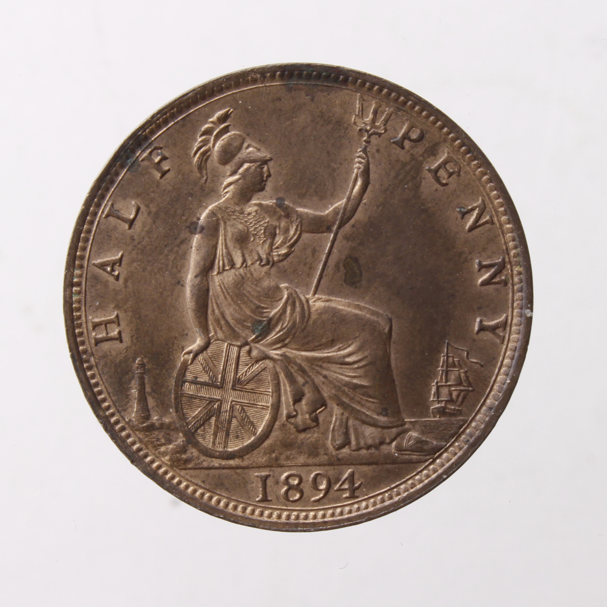 Halfpenny 1894, UNC, some tone spots and small marks. - Image 2 of 2