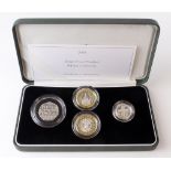 Royal Mint: 2005 Silver Proof Piedfort 4-Coin Collection, aFDC cased with cert and sleeve.
