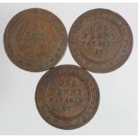 Tokens, 19thC (3) Samuel Fereday, Bilston, Staffordshire copper Pennies F-GF