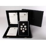 Royal Mint: 2008 United Kingdom Coinage Royal Shield of Arms Silver Proof Collection, aFDC (a little