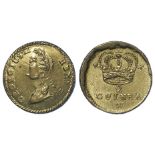 Coin Weight: George II portrait brass Half Guinea weight EF