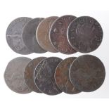 GB Copper Halfpennies (10): 1772 to 1775, Fair to Fine, some contemporary forgeries including a very
