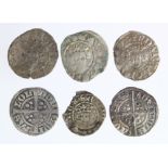 Edward I London silver halfpennies (6): Various types, F-VF; with tickets.