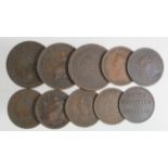 Canada Tokens (10) 19thC copper various, mixed grade.