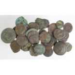 Ancient Bronze Coins (31) mostly Roman, mixed grade.