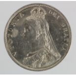 Halfcrown 1887 Jubilee, proof-like AU, some tone spots.