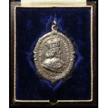 Charles I Royalist Badge 45mm, reproduction by Hamilton & Inches of Edinburgh, EF with fitted case.