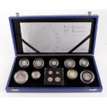 Royal Mint: The Queen's 80th Birthday Collection 'A Celebration in Silver', 13 coins: Crown to Penny