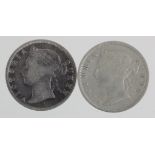 Hong Kong 2x silver 20 Cents: 1883 Fine, and 1885 Fine.