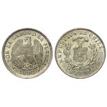 Chile 20 Cents 1892 GEF, light edge knock.