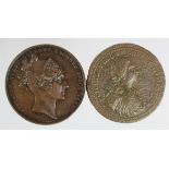 British Commemorative Medals (2) bronze: Coronation of William IV and Adelaide 1831 official Royal