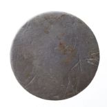 Engraved copper, probably a George III 'cartwheel' penny, one side 'R.BELL' 'M.BELL' and 'C.BELL'