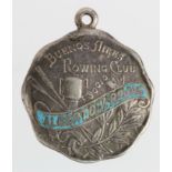 Argentine Rowing Medal, unmarked silver d.28mm: Buenos Aires Rowing Club, named to Alberto V. Rojas,