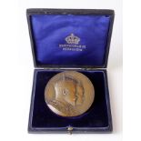 British Commemorative Medal, bronze d.64mm: Coronation of Edward VII 1902, Elkington / Fuchs large