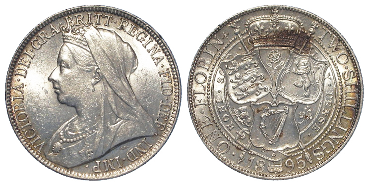 Florin 1895 patchy tone EF