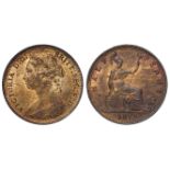 Halfpenny 1879 Dies 15+O Freeman 339, previously slabbed CGS UNC 82, ex-Lockdales A75, L202.