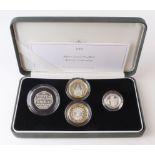 Royal Mint: 2005 Silver Proof Piedfort 4-Coin Collection, aFDC cased with cert and sleeve.