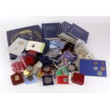 Assortment of mainly GB in a stacker box, includes "Whitman" folders & an album of Cu-Ni Crowns.