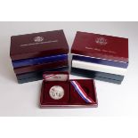 USA Silver Proof commemorative Dollars (11) 1983 "Olympics", 1984 "Olympics", 1987 "Constitution x2,