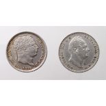 Shillings (2): 1816 nEF, and 1835 aVF