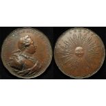 British Commemorative Medal, bronze d.72mm: George III, a rare issue known as the "Radiate Sun"