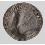 Philip & Mary silver groat mm. Lis, unbent from a 'love token', VG