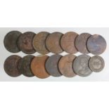 Tokens, 18thC & 19thC (14) copper, mostly Halfpennies, Fair to VF