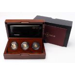 Three Coin set 2014 (Sovereign Half Sovereign & Quarter Sovereign) FDC in the plush box of issue