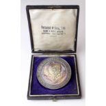 British Prize Medal, silver d.51.5mm, 64.67g sterling: 'MANCHESTER. LIVERPOOL. LEEDS.' / 'INTER-