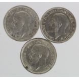 Sixpences (3): 1926 mod eff nEF spots, 1927 nEF, and 1933 EF