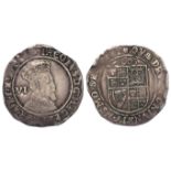 James I silver sixpence, Second Coinage 1604-1619, mm. Rose 1605-1606, and dated 1605, Spink 2654, a