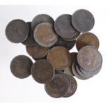 GB Copper Halfpennies (24) 1806 to 1858 various, Fair to VF