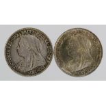 Sixpences (2): 1897 and 1901, toned EF