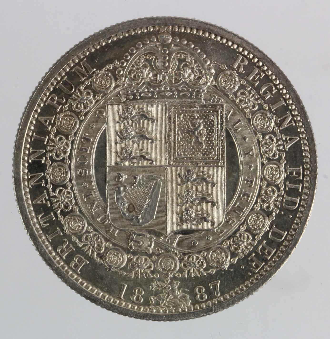 Halfcrown 1887 Jubilee, proof-like AU, some tone spots. - Image 2 of 2