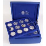 GB & Commonwealth Silver Proof Crowns (24): The Queen's Diamond Jubilee 2012, Royal Mint set,
