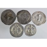 Sassanian Silver Drachms (5) with tickets.