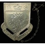 Scottish Clan Badge silver 37mm, 9.85g: Clan Anderson 'STAND SURE' badge featuring oak tree with