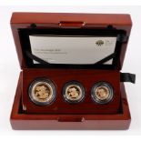 Three Coin Premium set 2017 (£2, Sovereign & Half Sovereign) FDC in the plush box of issue with