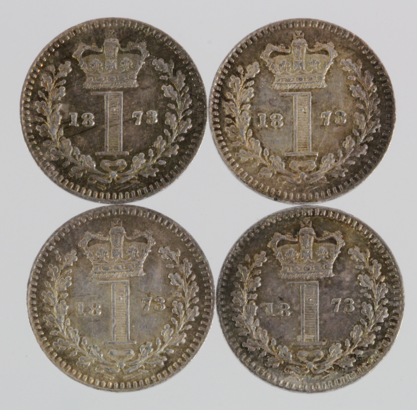 Maundy Pennies (4) all 1873 lightly toned aFDC