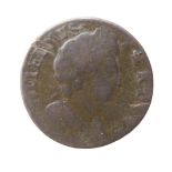 Farthing 1698 date in exergue, rare date, S.3557, Fair, a few scratches.