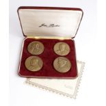 British Commemorative Medals (4) bronze d.44mm: The Churchill Medals, a set by John Pinches, UNC,