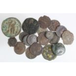 Ancient Bronze Coins (19) mostly Roman, mixed grade.