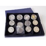 GB & Commonwealth Crowns (12) 1990s-2000s silver and cupro-nickel, in a Westminster box.