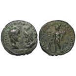 Gordian and Serapis colonial bronze c.26mm of Moesia Inferior, Marcianopolis. Obverse: Gordian III