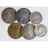 British Commemorative Medals (6): Royal Mint small silver issues for QV Jubilee 1897 x2, George V