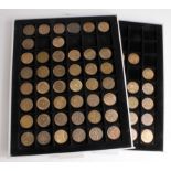 GB Halfpennies (84) a collection in two Lindner-style trays, many high grade, noted: 1896 GEF,