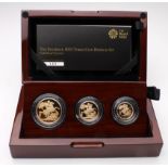 Three Coin Premium set 2015 (£2, Sovereign & Half Sovereign) FDC in the plush box of issue with