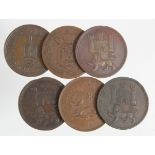 Tokens, 19thC (6) Norwich 'Unofficial Farthings' various VG to aEF